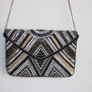Bohemian style black bag 
Can be used as a clutch